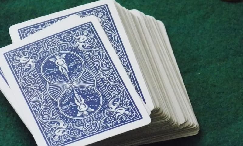 Deck of cards on table