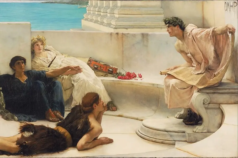 A Reading from Homer, Sir Lawrence Alma-Tadema (1885)